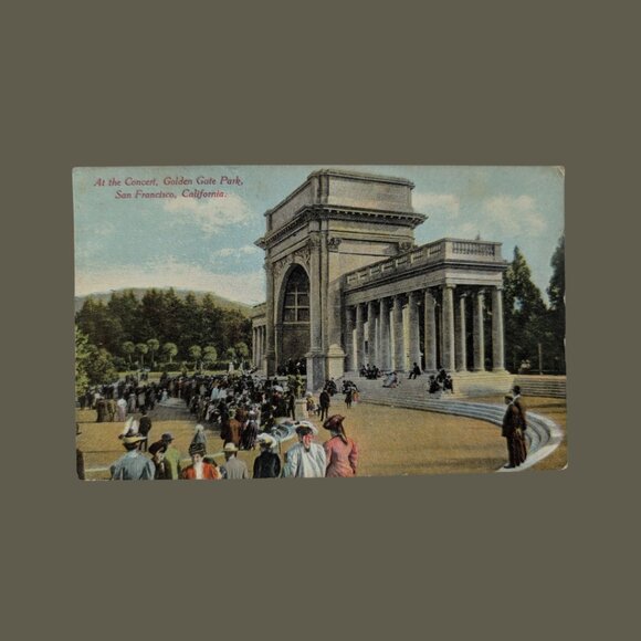 Vintage Blank San Francisco California Golden Gate Park Concert Postcard - Picture 1 of 2